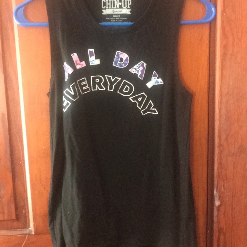 Black Sleeveless Graphic Tee